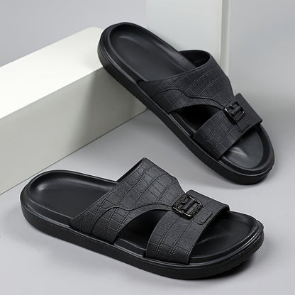 Herren Komfort-Slides mit Schnallen und modernem Design – Stilvolle Freizeitsandalen für Alltag und Freizeit
