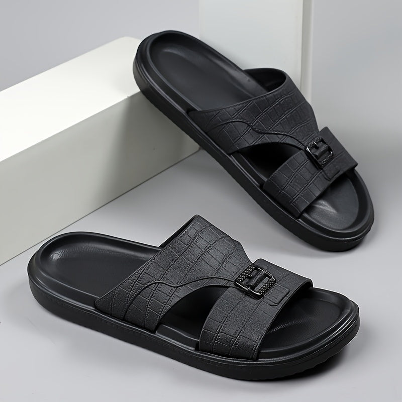 Herren Komfort-Slides mit Schnallen und modernem Design – Stilvolle Freizeitsandalen für Alltag und Freizeit
