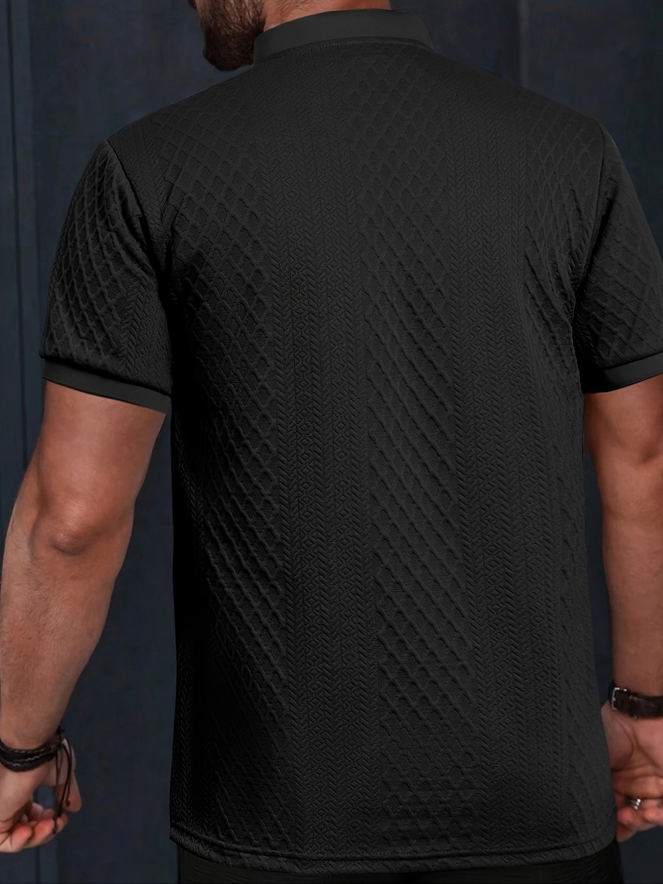 Herren Set mit Strukturmuster – Kurzarm Shirt und Shorts, Casual Sommer Outfit
