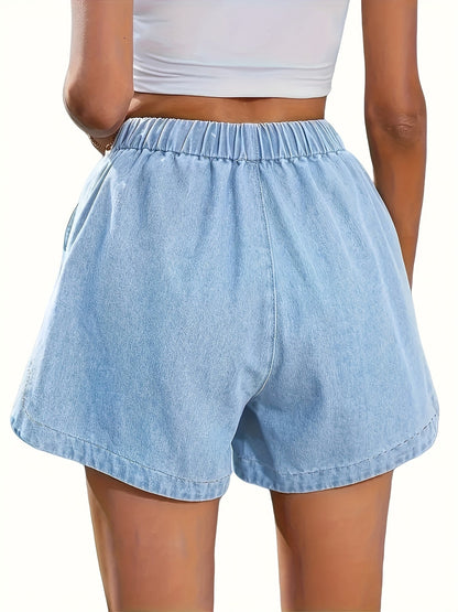 Damen Freizeit-Shorts mit lockerem Schnitt und Kordelzug – Bequeme Jeansshorts für Alltag und Sommer