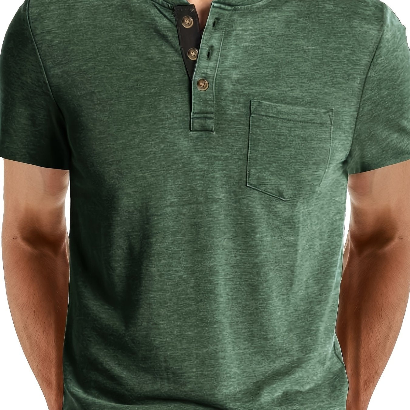 Herren Henley T-Shirt Kurzarm mit Knopfleiste – Casual Freizeitshirt
