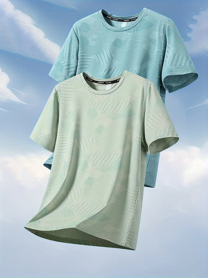 Herren Funktions-T-Shirts – Lässige Sommeroberteile mit tropischem Muster, ideal für Freizeit und Sport