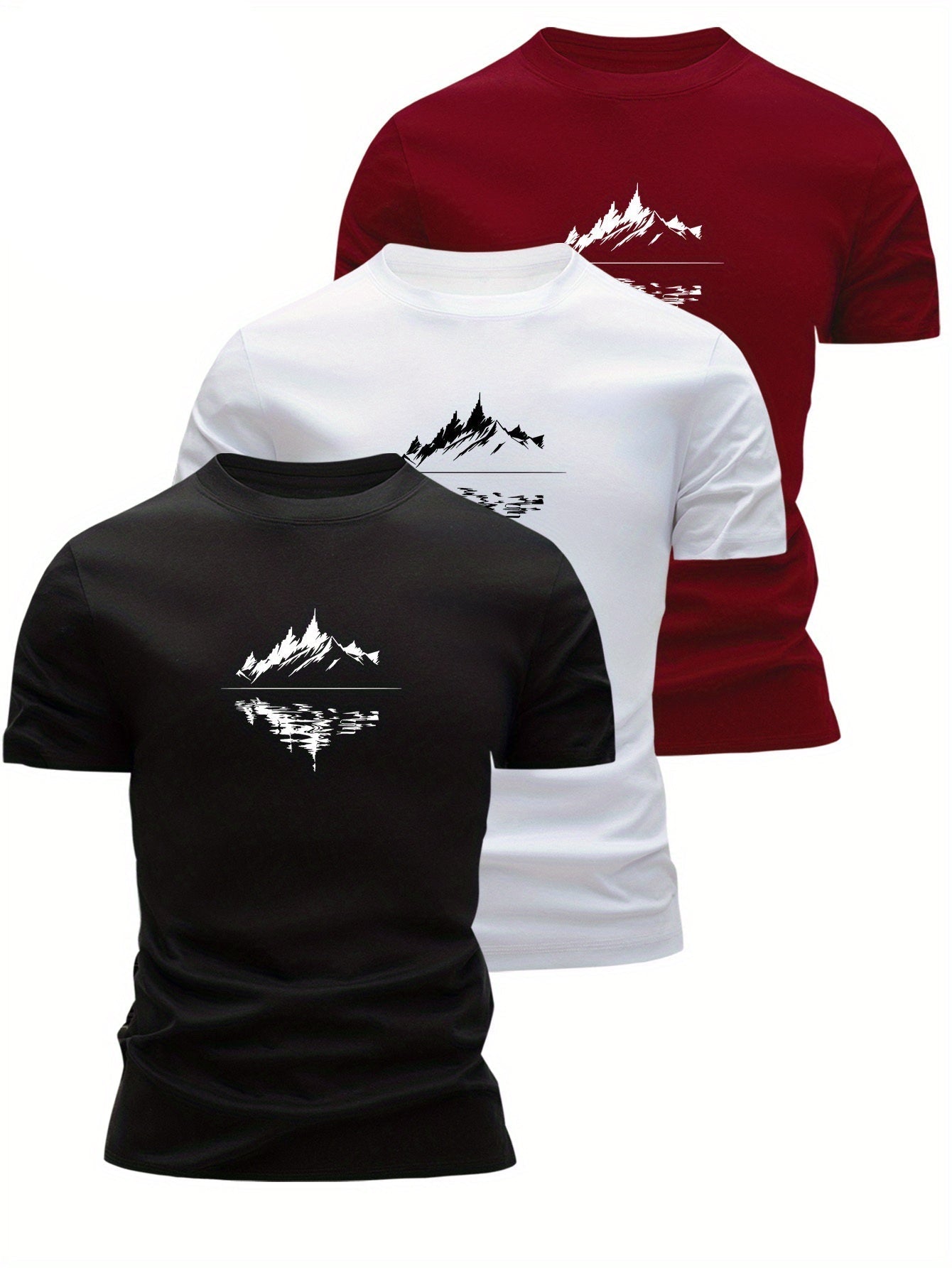 Herren T-Shirt mit Bergmotiv – Modernes Freizeitshirt für Outdoor und Alltag