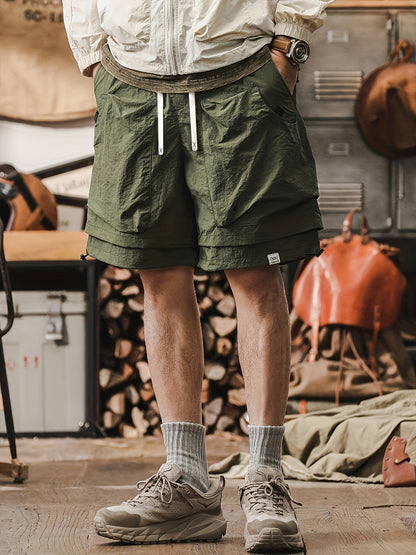 Herren Performance Shorts mit doppeltem Layer und atmungsaktivem Mesh – Sport & Freizeit