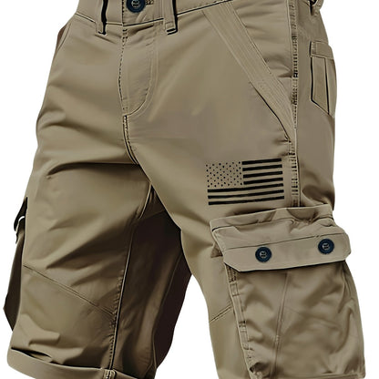 Herren Cargo Shorts mit Taschen und Print – Outdoor & Freizeit