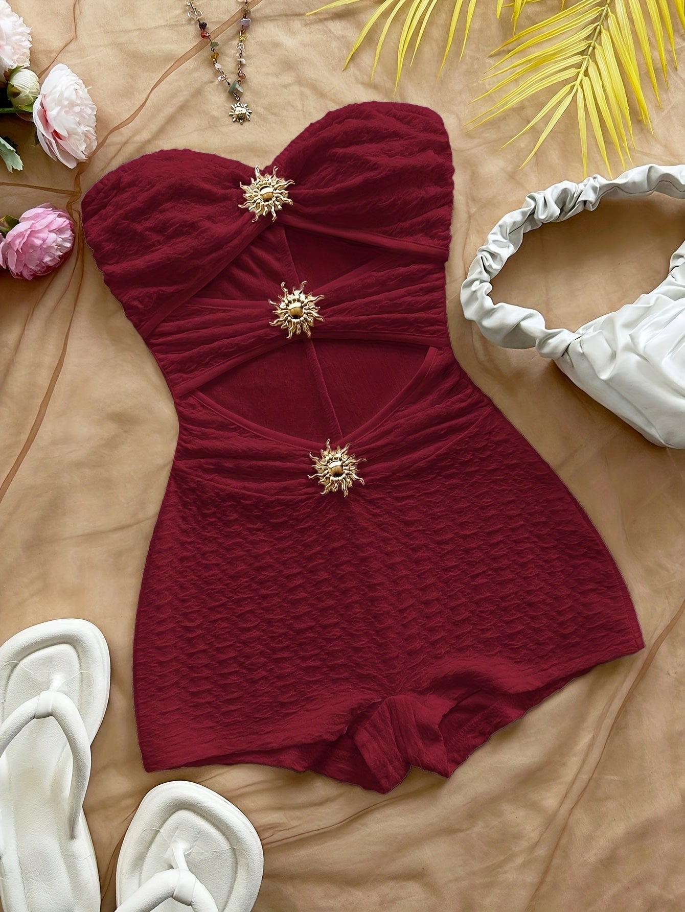 Damen Badeanzug Retro-Style mit Leopardenmuster und Cut-Outs – Eleganter Einteiler für Strand und Pool
