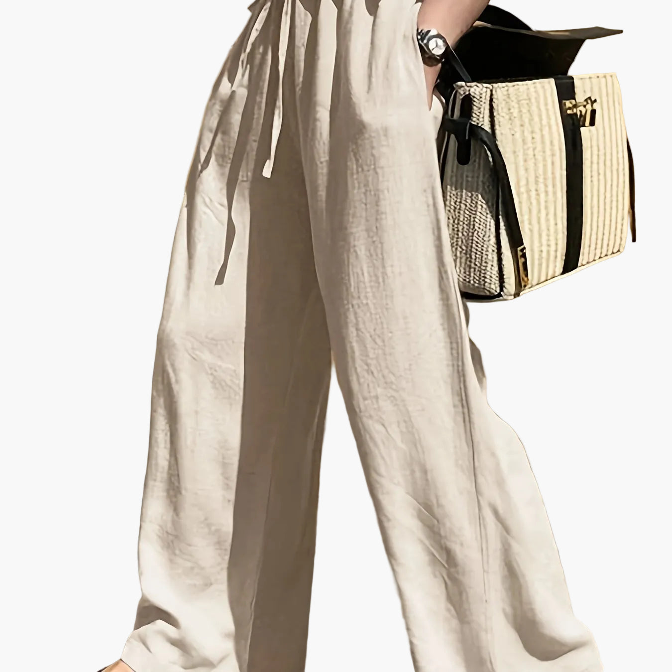 Damen Weite Freizeithose mit Kordelzug – Eleganter und Bequemer Casual-Look
