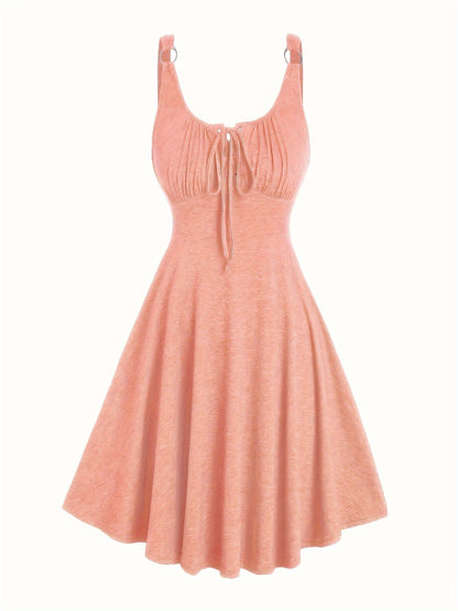 Damen Skaterkleid im Freizeitstil mit Schnürung und Schwingrock – Ideal für Alltag und Sommer
