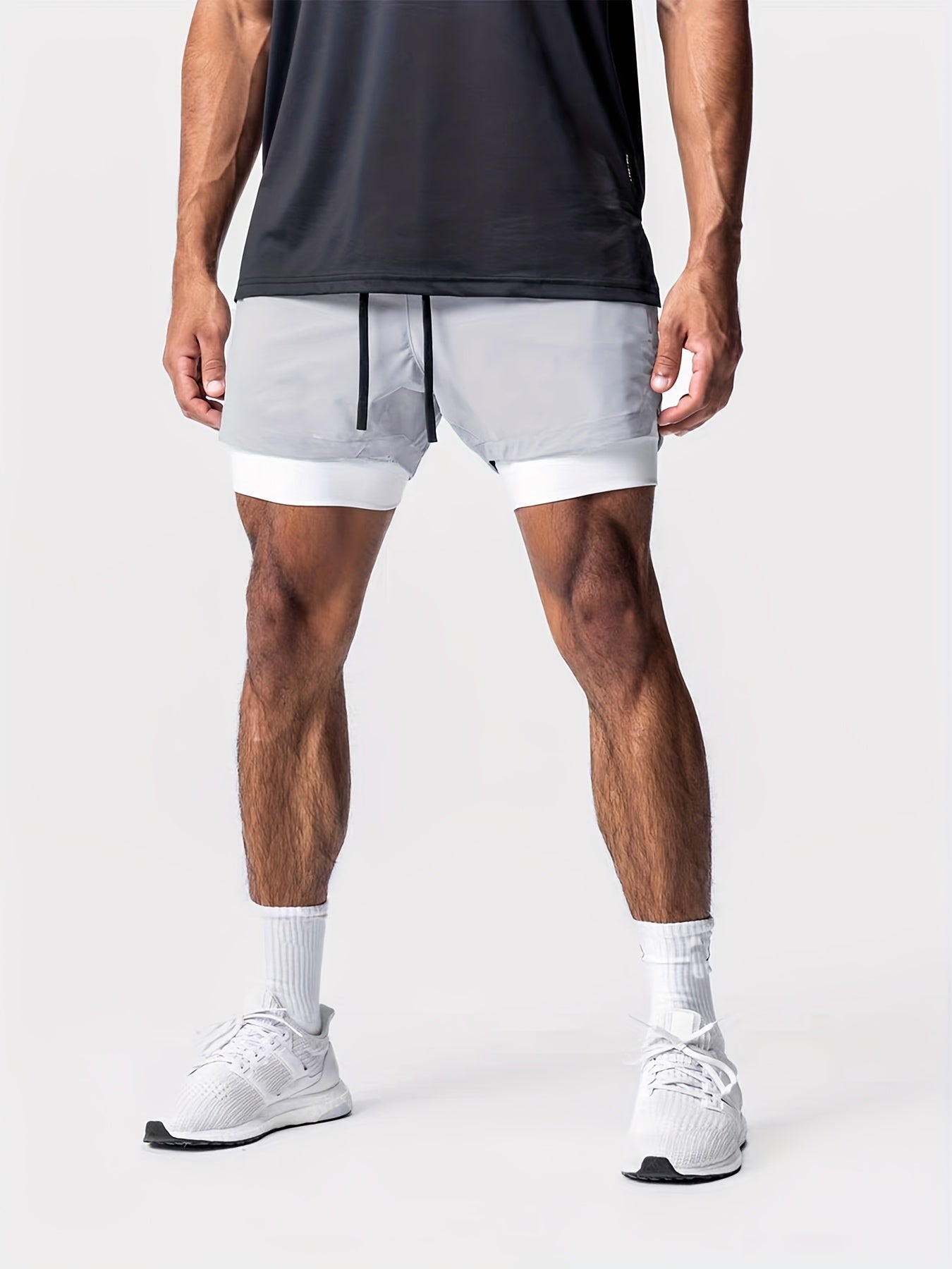 Herren Trainingsshorts mit 2-in-1-Design für Fitness und Sport