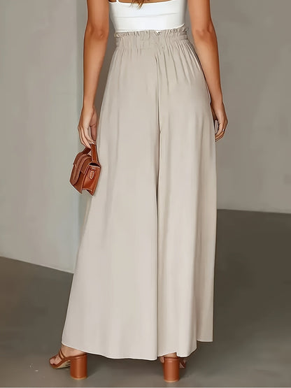 Damen Palazzo-Hose mit weitem Bein und Paperbag-Bund – Eleganter Stil für besondere Anlässe