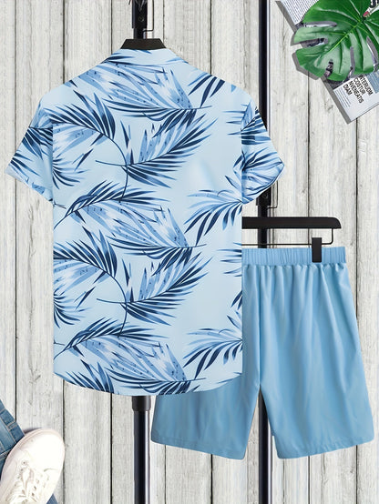 Herren Sommer Set – Tropisches Freizeit Hemd mit Shorts, ideal für Urlaub und Strand