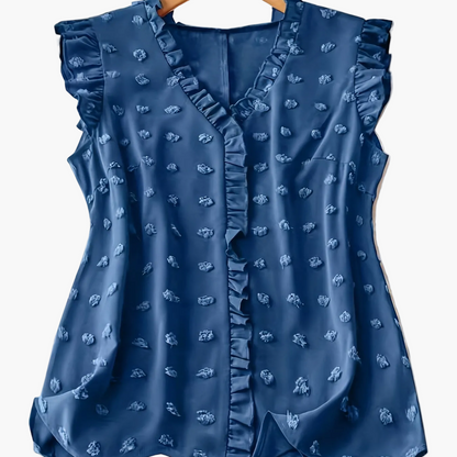 Damen Bluse Elegant mit Rüschen und Kurzarm – Perfekt für Freizeit und Büro