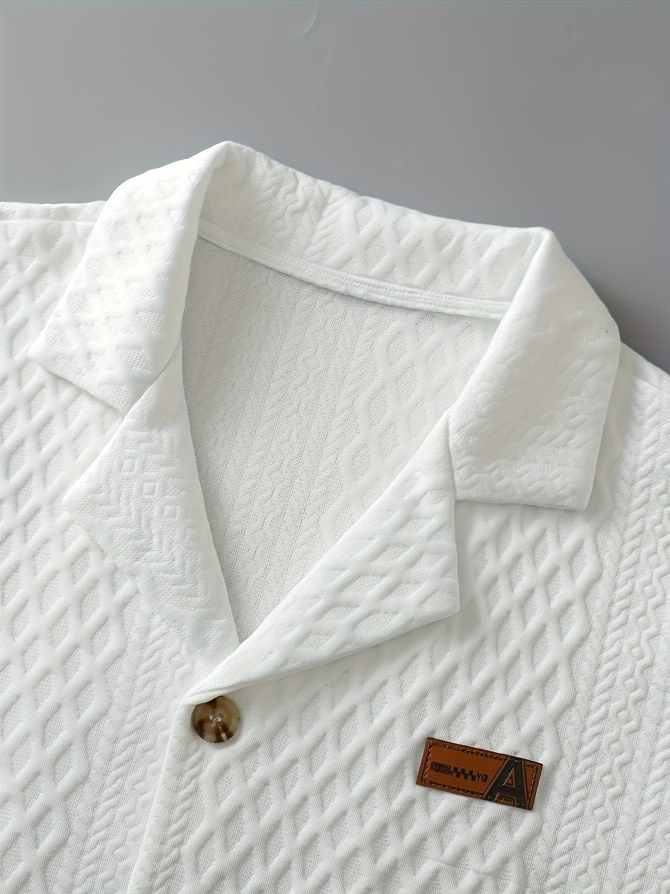Herren Kurzarm Hemd mit Strukturmuster und Relax-Kragen – Stilvolles Freizeitshirt für moderne Looks