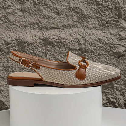 Damen-Slingback-Loafer im eleganten Casual-Stil – Bequeme Sommerschuhe mit Schnalle