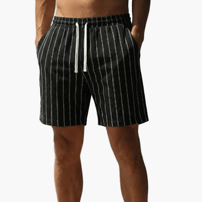 Herren Freizeithorts mit Nadelstreifen und Kordelzug – Stilvolle Sommer-Shorts für Alltag und Sport