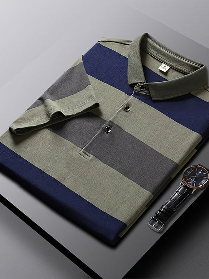 Herren Polohemd im modernen Streifen-Design – Stilvolles Freizeit- und Business-Casual Basic
