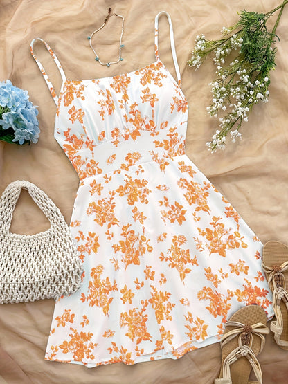 Damen Sommerkleid mit Blumenmuster im Boho-Stil – Perfekt für Urlaub & Freizeit