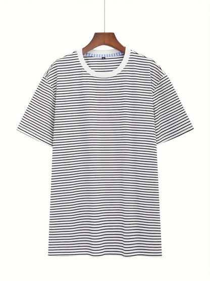 Herren T-Shirt mit Streifenmuster – Kurzarm, Zeitloser Stil, Vielseitig für Alltag und Freizeit
