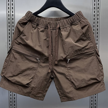 Herren Utility Cargo Shorts mit Reißverschlusstaschen – Funktionale Freizeitshorts für Outdoor & Urban Style