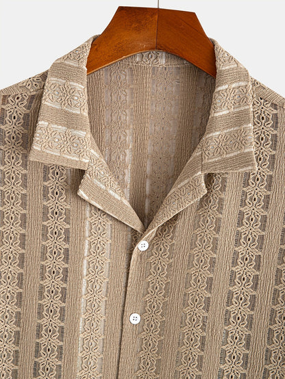 Herren Strandhemd im Boho-Stil – Lässiges Sommerhemd für Urlaub und Freizeit