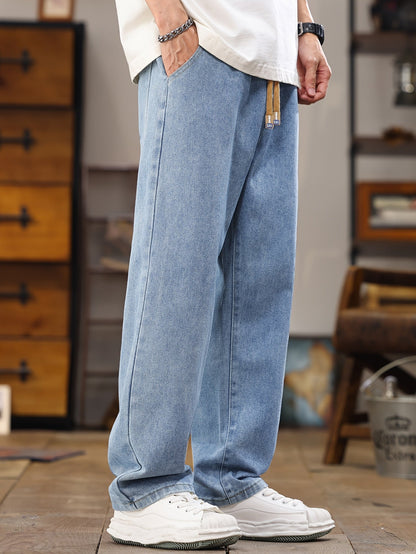 Herren Relaxed Fit Jeans Jogger mit Kordelzug – Lässige Freizeitmode