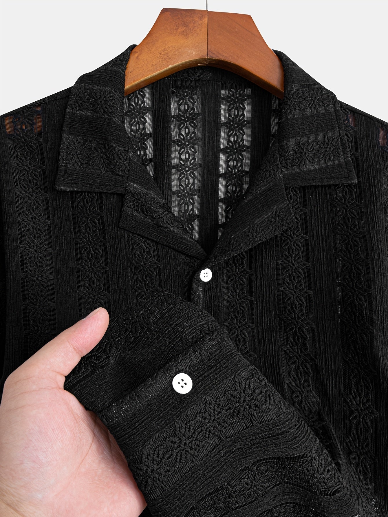Herren Kurzarm Resorthemd mit Spitze – Eleganter Freizeitstil für Sommer und Urlaub