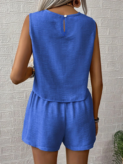 Damen Sommer Set Eleganter Zweiteiler mit Top und Shorts – Ideal für Freizeit und Urlaub