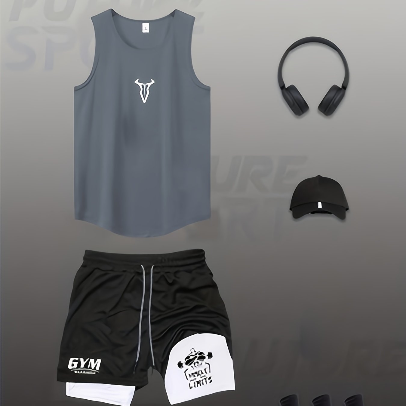 Herren Fitness Trainingsset – Muskelaufbau Tanktop & Shorts für Gym und Workout