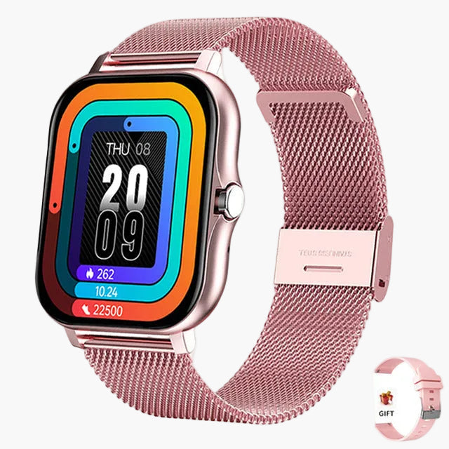 Damen Smartwatch im modernen Design – Fitness Tracker mit Herzfrequenz, Schlafüberwachung & Social Media Benachrichtigungen