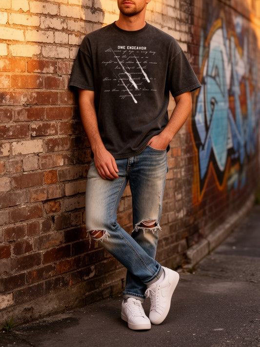 Herren Streetstyle Oversize T-Shirt mit Print – Lässige Mode für Alltag und Freizeit