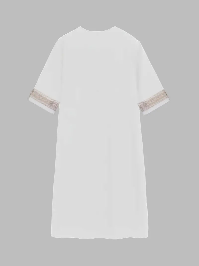 Damen Sommerkleid im Boho-Stil mit Häkelspitze – Luftiges Freizeitkleid für Alltag & Urlaub