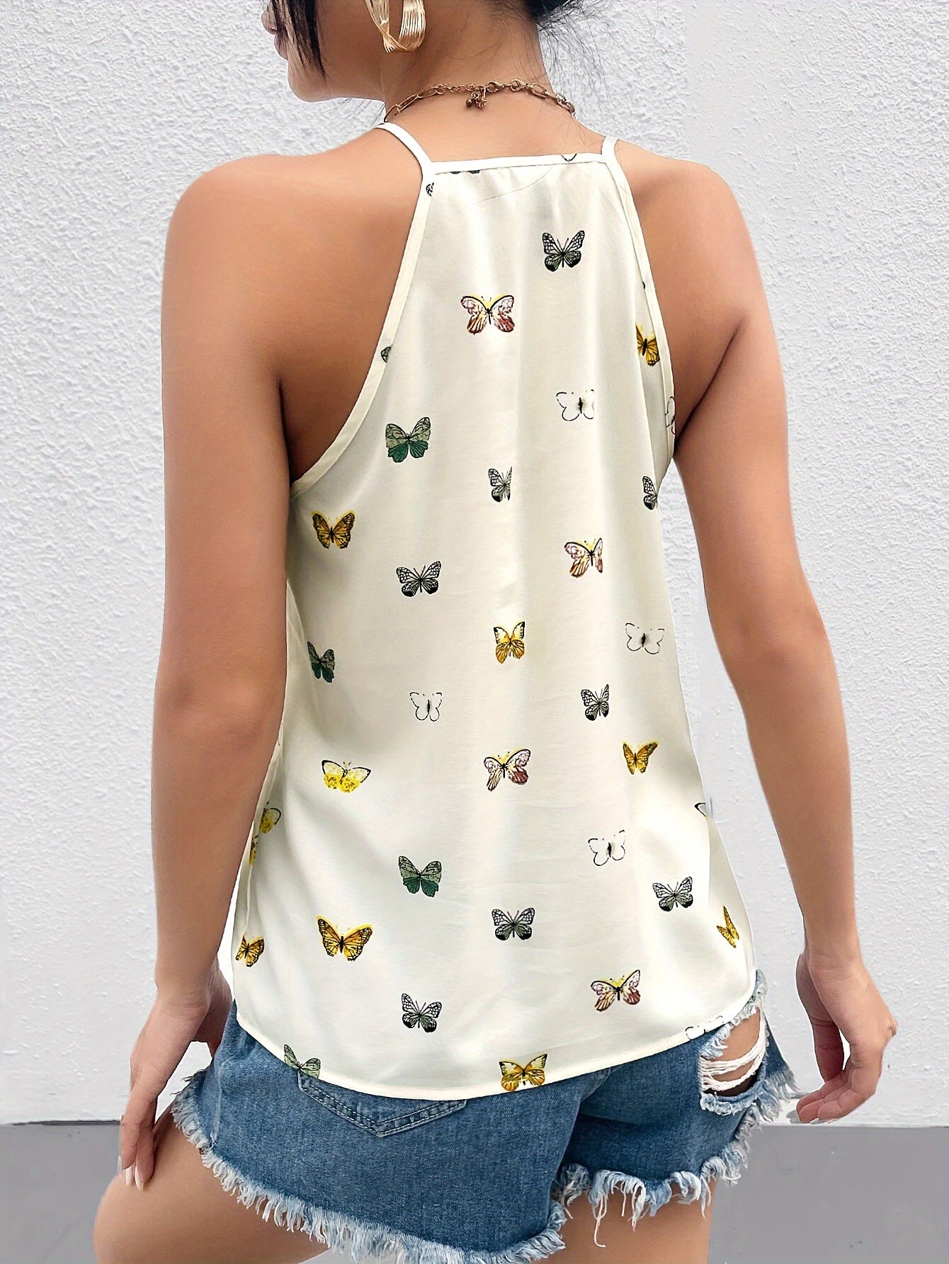 Damen Schmetterling Print Trägertop – Elegantes Sommer-Top für Freizeit & Alltag