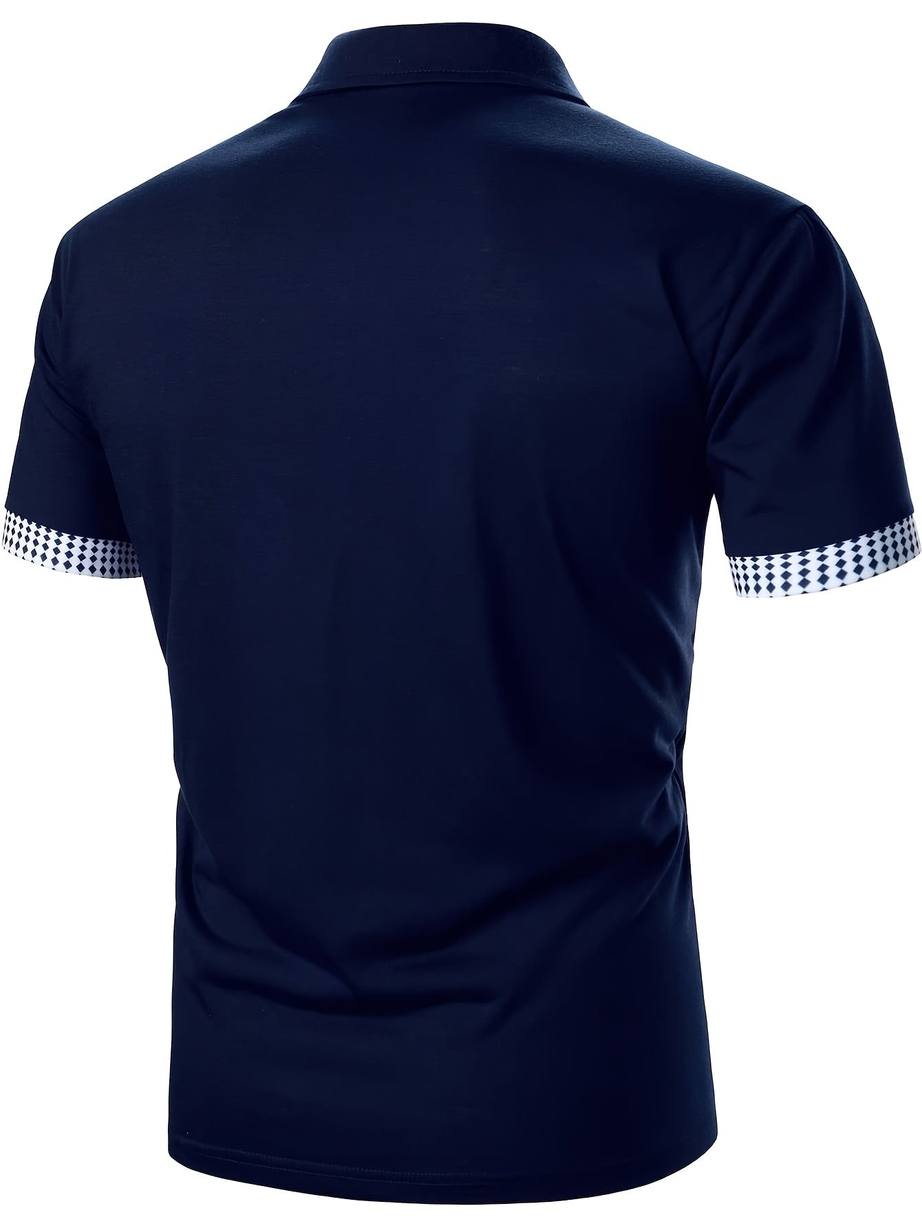 Herren Poloshirt mit modernem Reißverschluss und Kontrastmuster – Stilvolles Freizeit- und Business-Oberteil