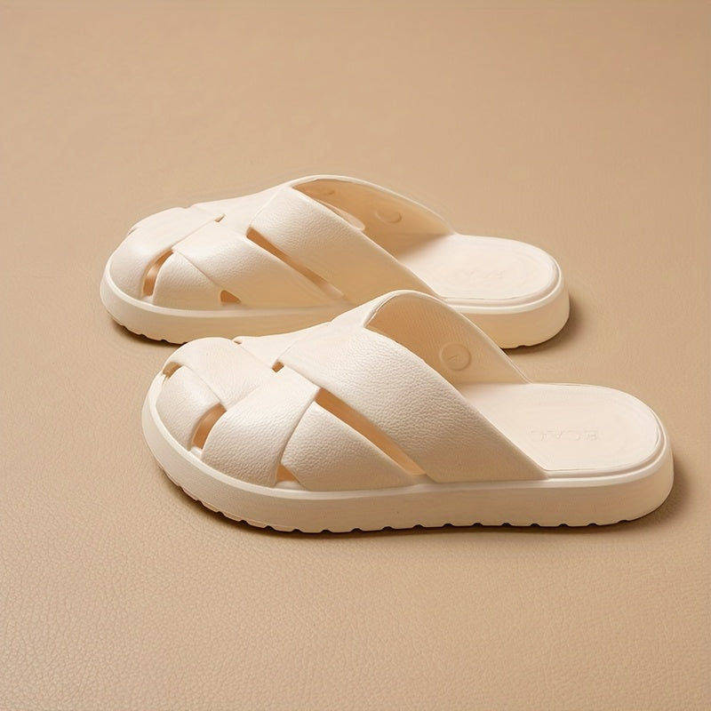 Damen Chunky Slides mit Kreuzriemen – Modische Freizeitsandalen für Alltag & Entspannung