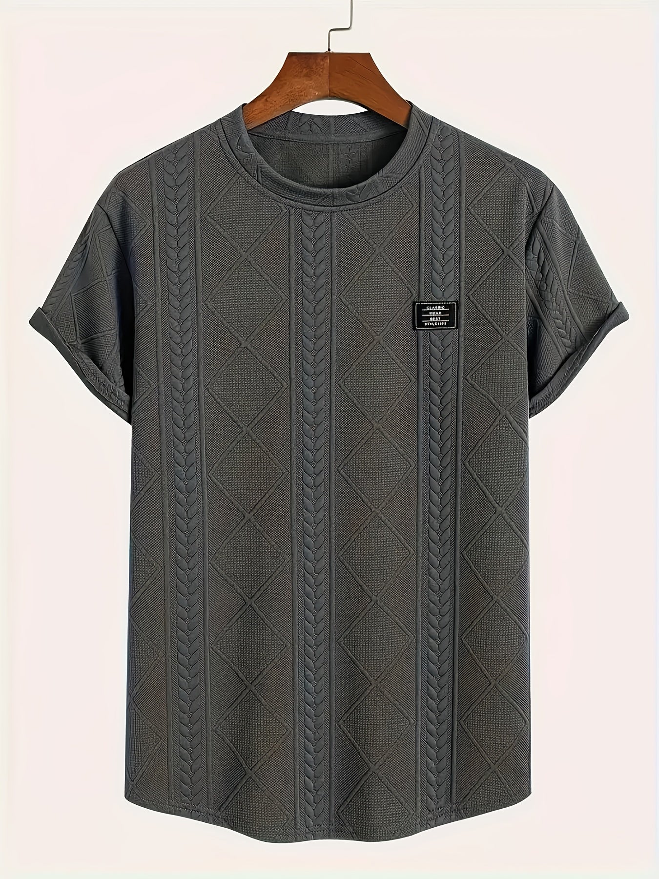 Herren T-Shirt im Strickmuster-Design – Lässiger Style für Alltag und Freizeit