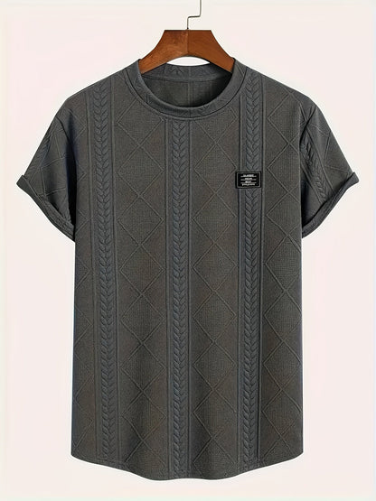 Herren T-Shirt im Strickmuster-Design – Lässiger Style für Alltag und Freizeit