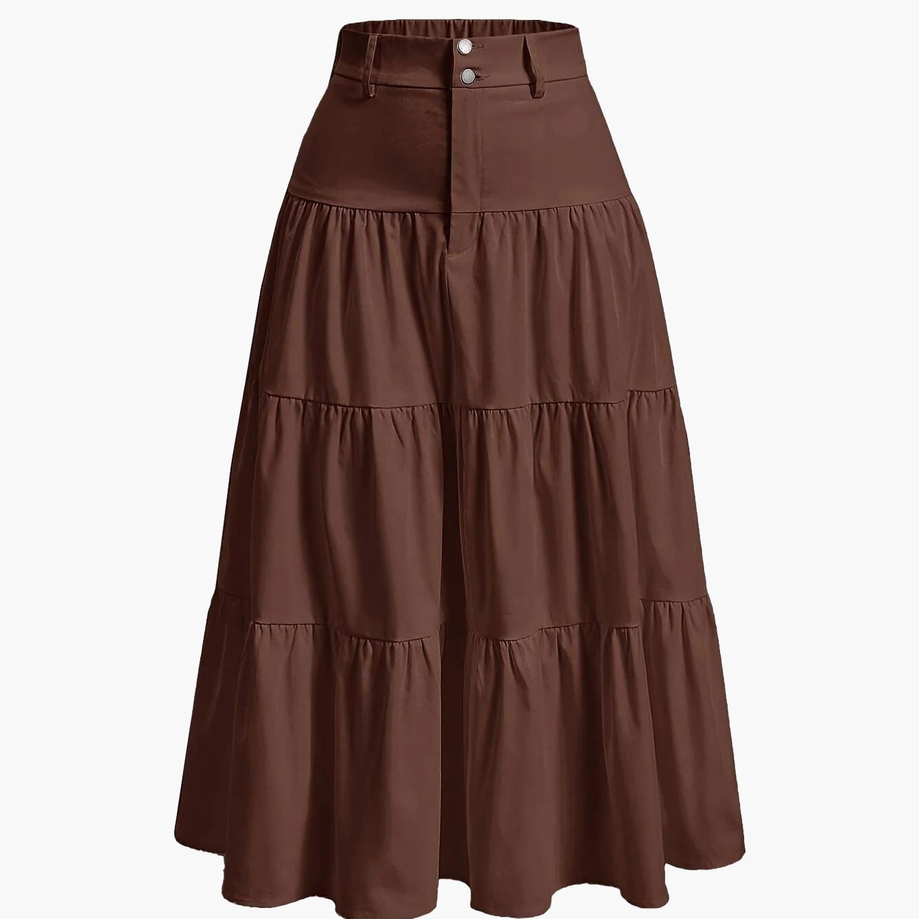 Damen Stufenrock High Waist Elegant Freizeitmode