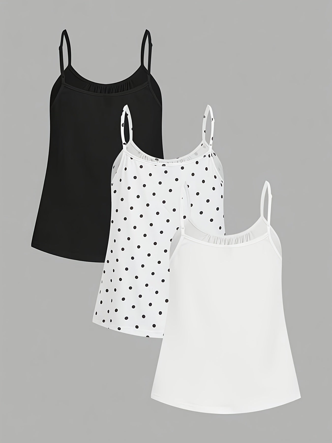 Damen Spaghettiträger Top Set – Locker geschnittene, elegante Basics für Alltag & Freizeit