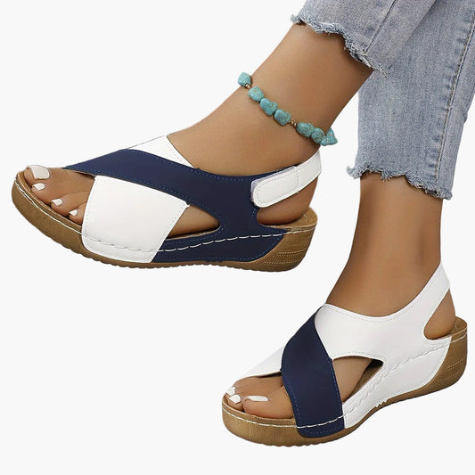 Damen Komfort-Sandalen für Alltag und Freizeit – Orthopädische, Bequeme Sommerschuhe mit Klettverschluss