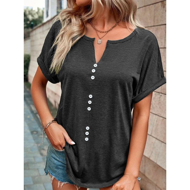 Lauren – Lockeres Damenbluse mit Knopfdesign