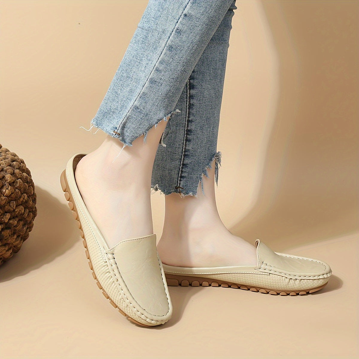 Damen Mokassins Bequeme Slipper für Alltag und Freizeit