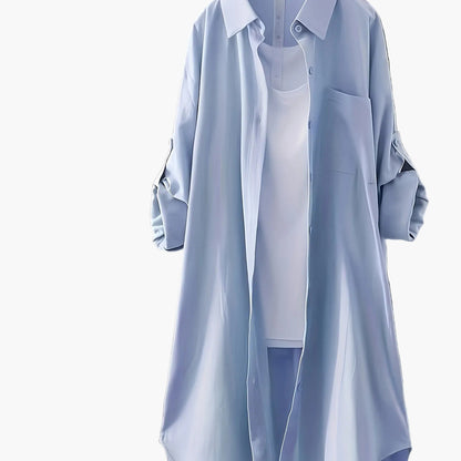Damen Oversize Hemdblusenkleid im Casual-Look – Lässiges Shirtkleid für Alltag und Freizeit