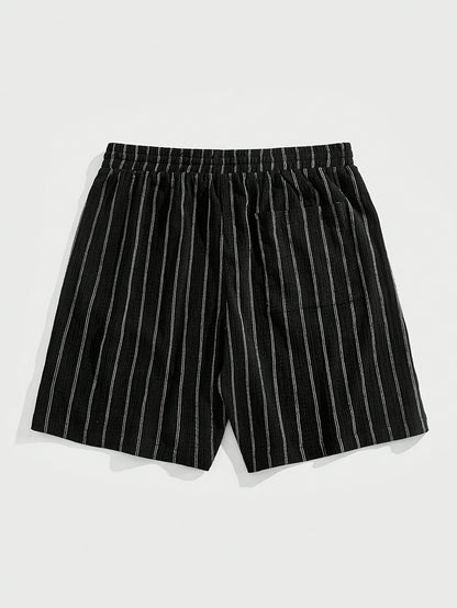 Herren Freizeithorts mit Nadelstreifen und Kordelzug – Stilvolle Sommer-Shorts für Alltag und Sport