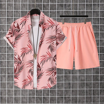 Herren Sommer Set – Tropisches Freizeit Hemd mit Shorts, ideal für Urlaub und Strand