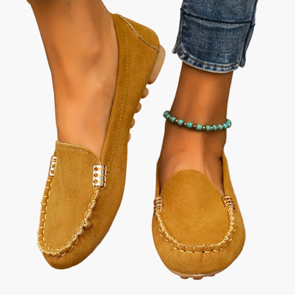 Damen Mokassins Bequeme Slip-On Freizeitschuhe Elegant für Alltag und Büro