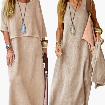 Damen Boho Maxikleid mit Oversize-Look und Halbarm – Lässiges Sommerkleid für Freizeit und Urlaub