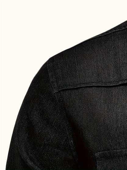 Herren Freizeithemd im Denim-Look – Modernes Langarmhemd mit Brusttaschen