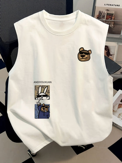 Herren Streetwear Tanktop mit Cartoon-Grafik und lässigem Schnitt