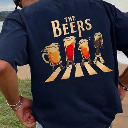 Herren T-Shirt mit witzigem "The Beers" Print – Musik- & Bierliebhaber Motiv, Freizeit & Party