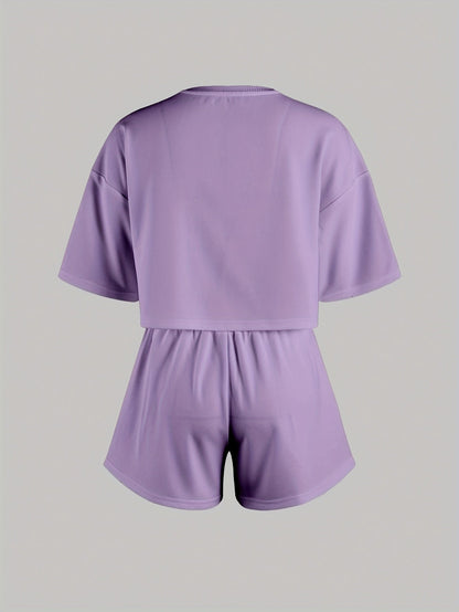 Damen Pyjama-Set mit blauen Herz-Prints – Lässige Homewear für gemütliche Wintertage